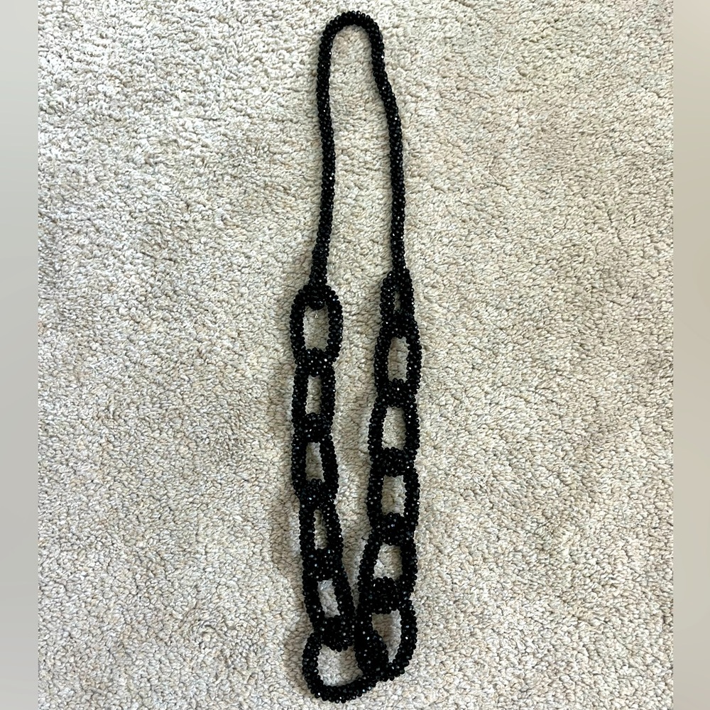 Black chain beaded necklace